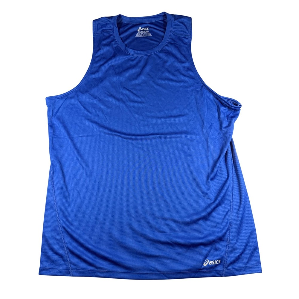 ASICS Core Singlet Shirt Mens XL Blue Sleeveless Mesh Running Tank Athletic NWT